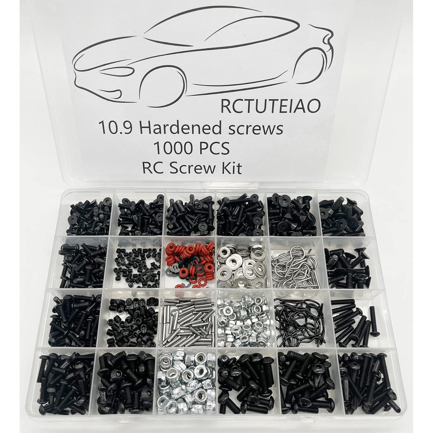 Kit de Tornillos RC 1000pcs M3 M4 Xerial para Coche Escala 1:8 1:10