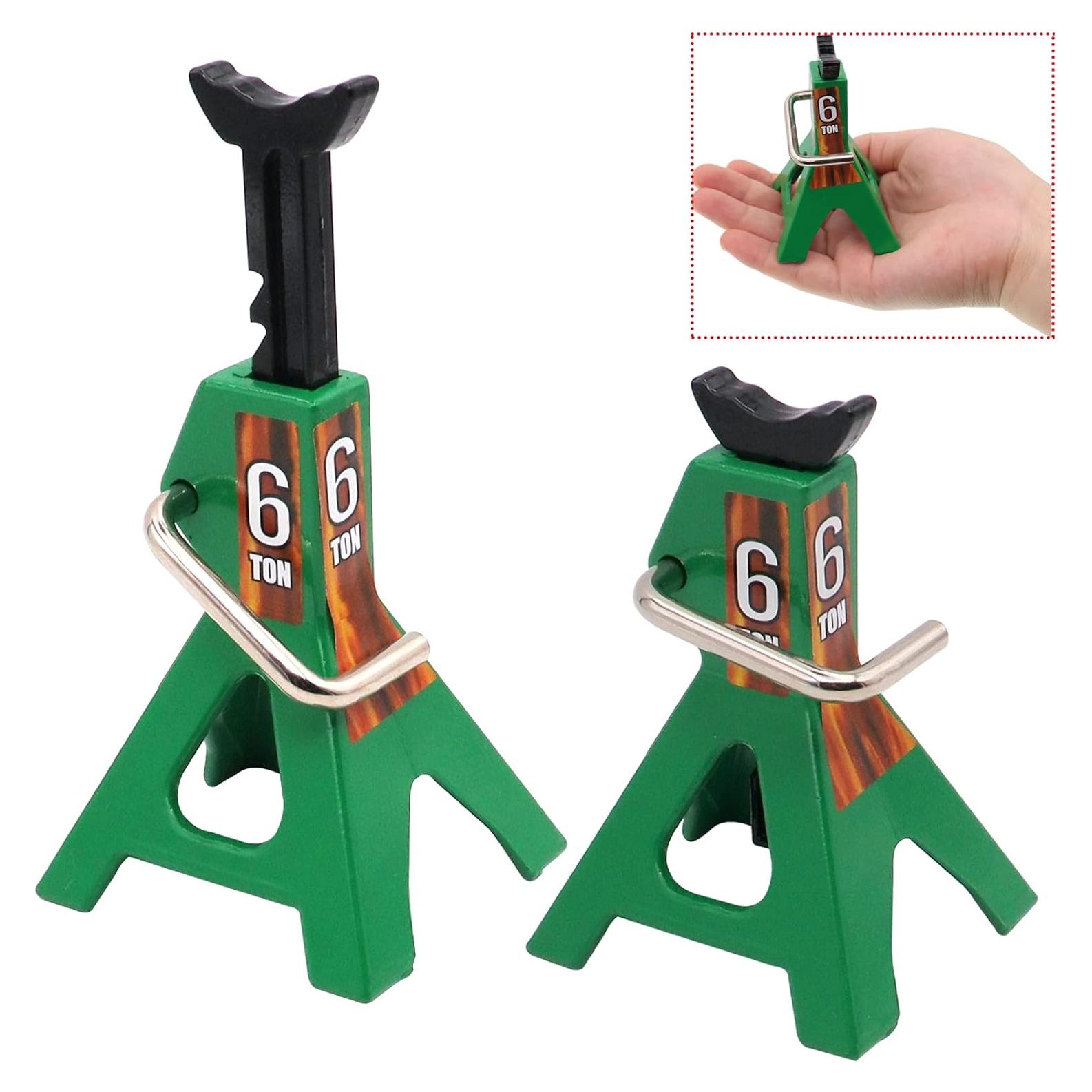 Soportes de Gato de Metal 1/10 ZYCST para Coche RC Verde