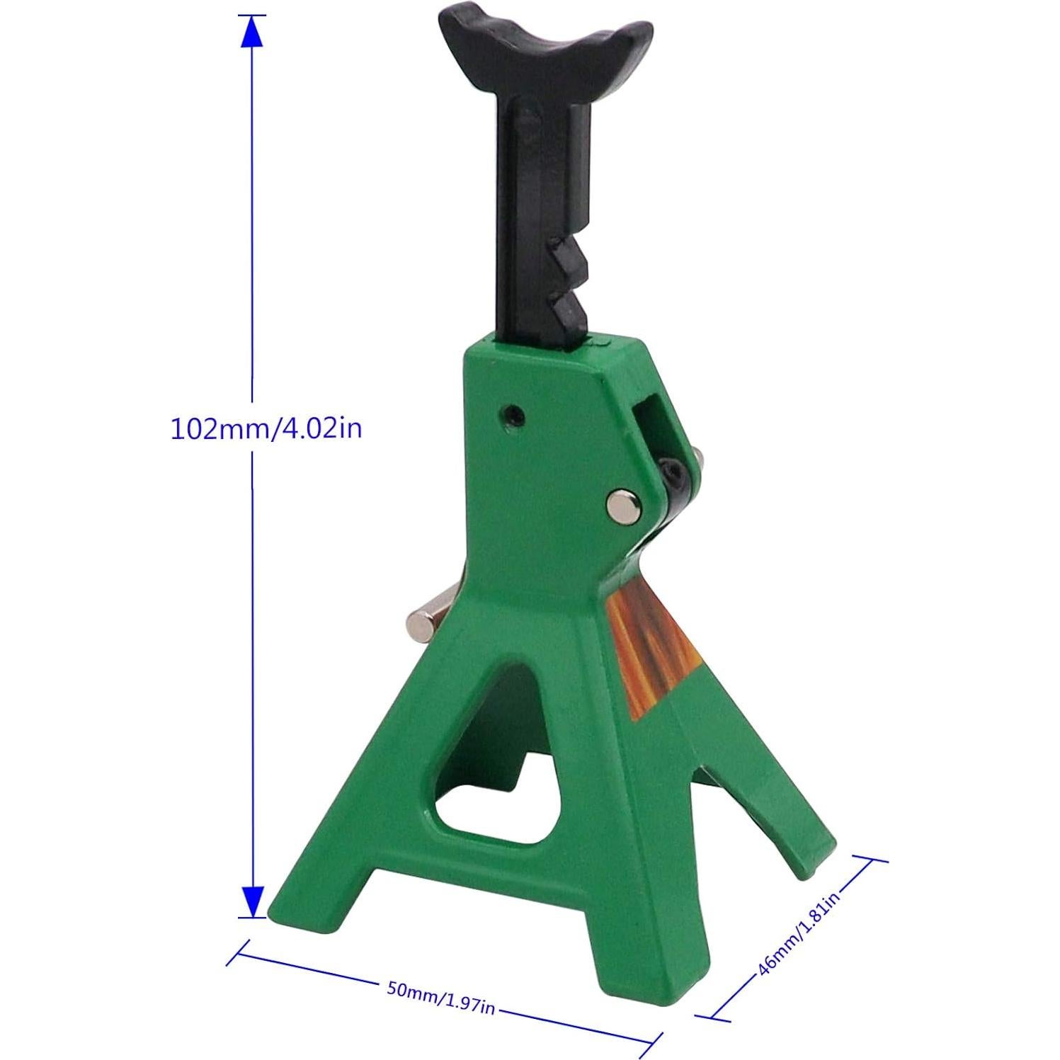 Soportes de Gato de Metal 1/10 ZYCST para Coche RC Verde