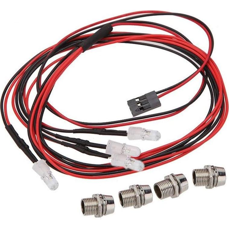 Kit de Luces LED 4 Leds ShareGoo para Coche RC - 2 Rojas + 2 Blancas