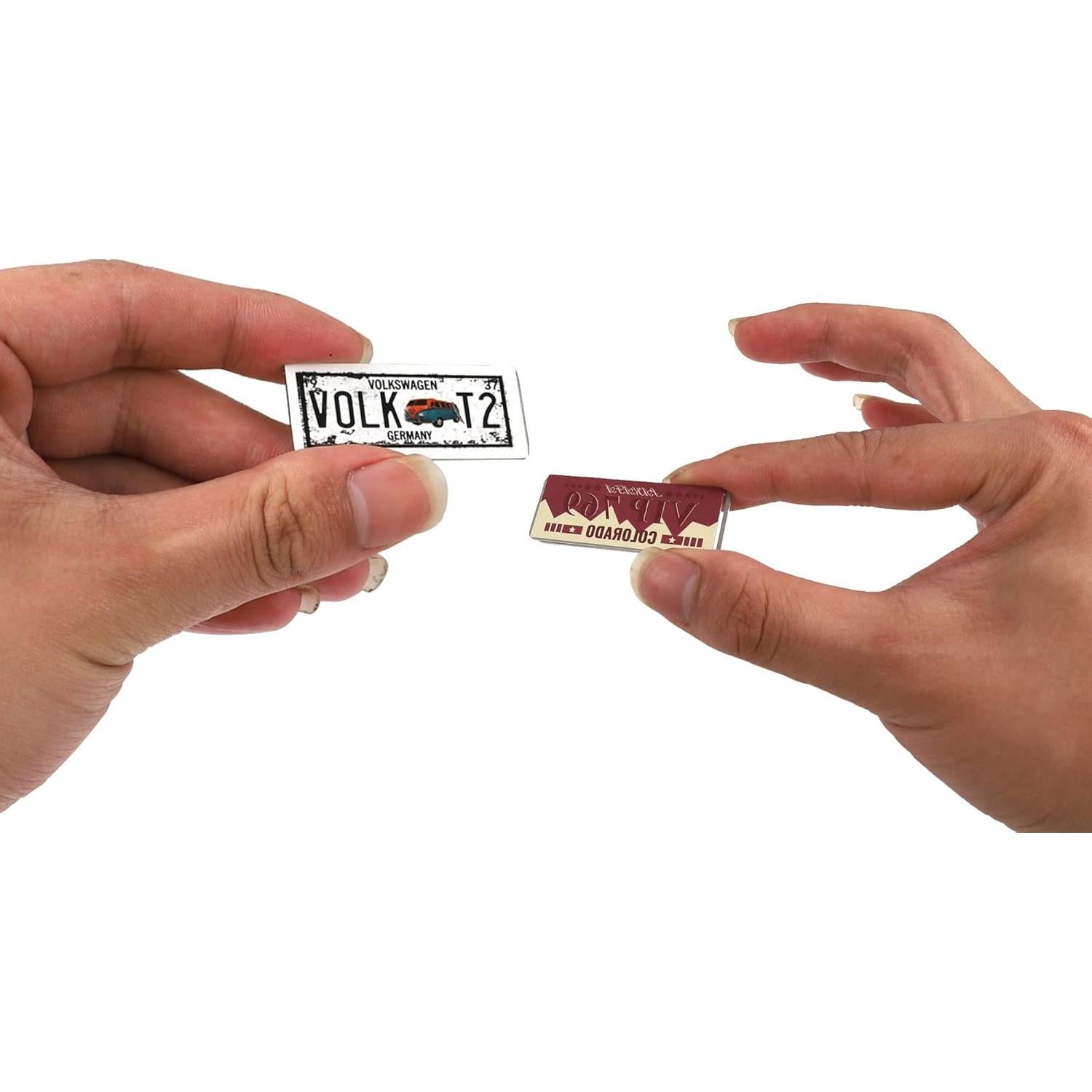 Kit de Placas de Licencia RC HIRCQOO 4 Piezas Metal 1/10