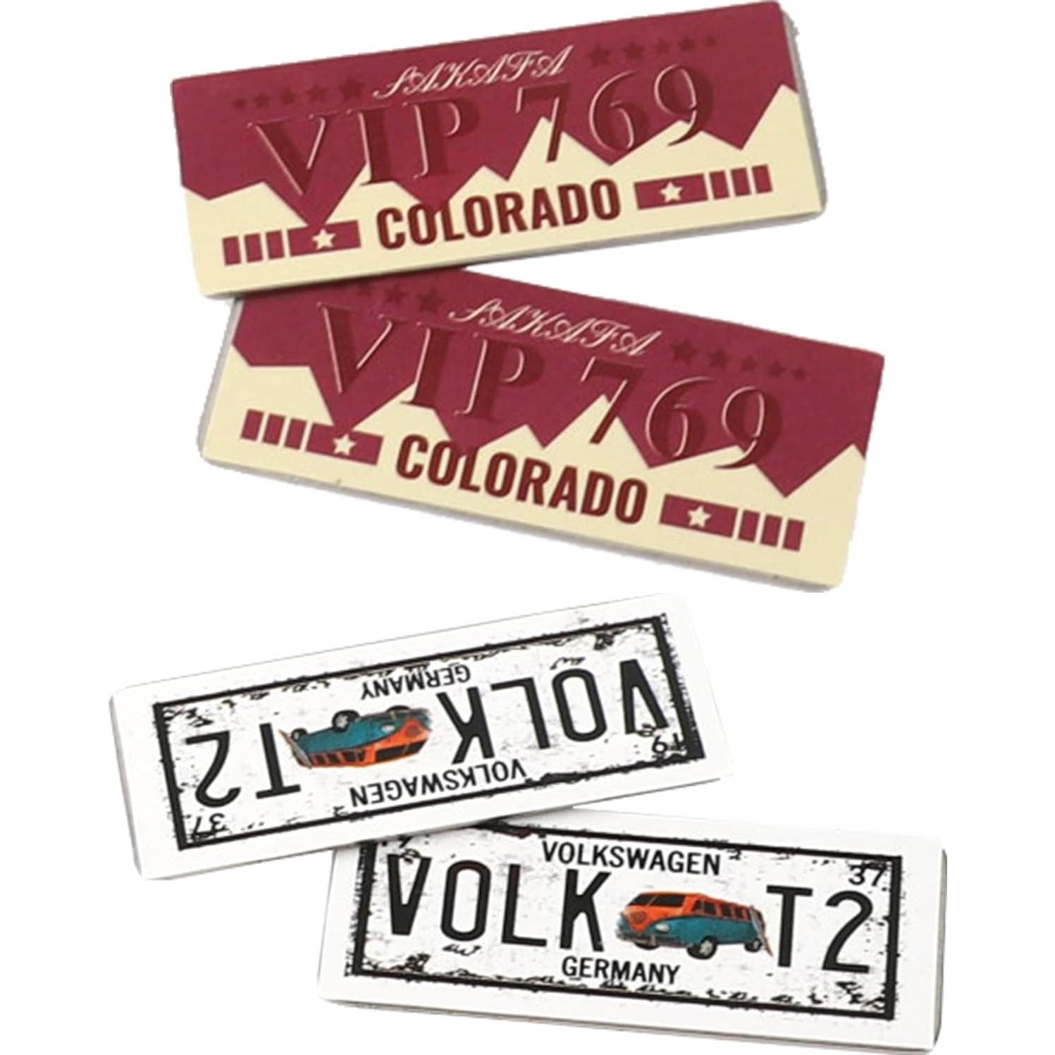 Kit de Placas de Licencia RC HIRCQOO 4 Piezas Metal 1/10