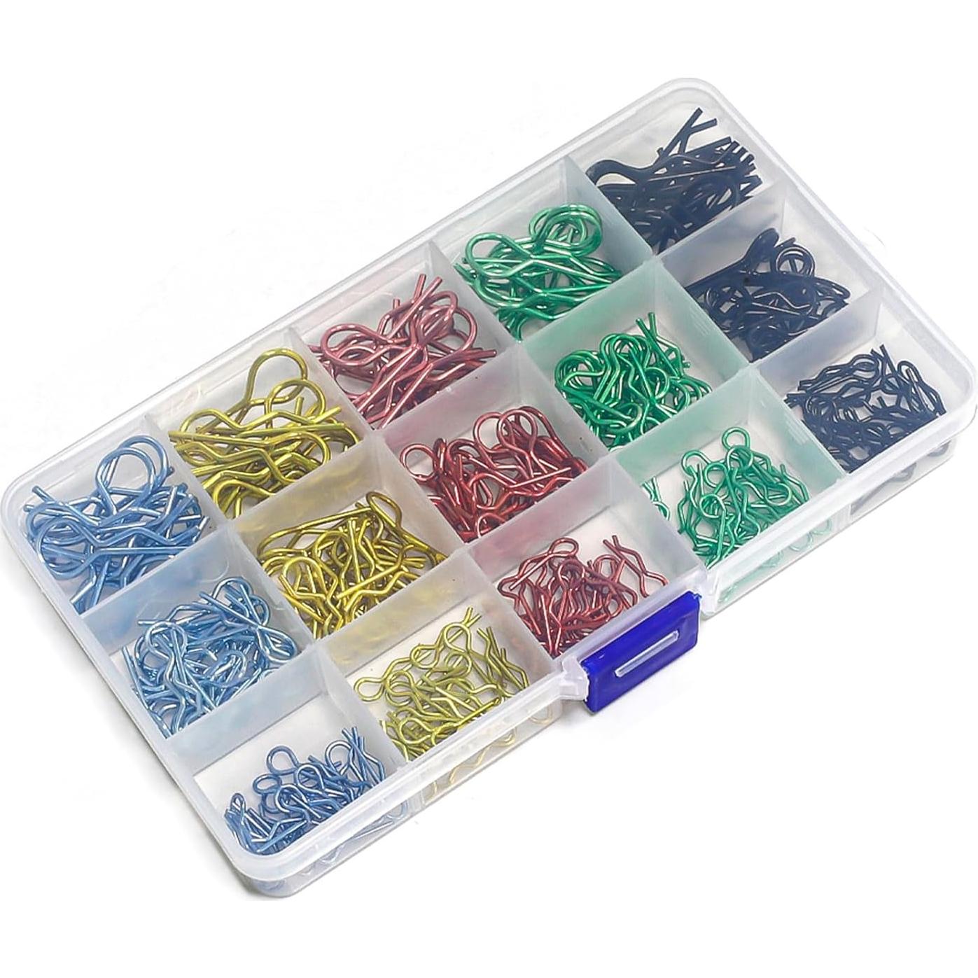 260 Clips Universales de Carrocería RC Acero Inoxidable 3 Tamaños