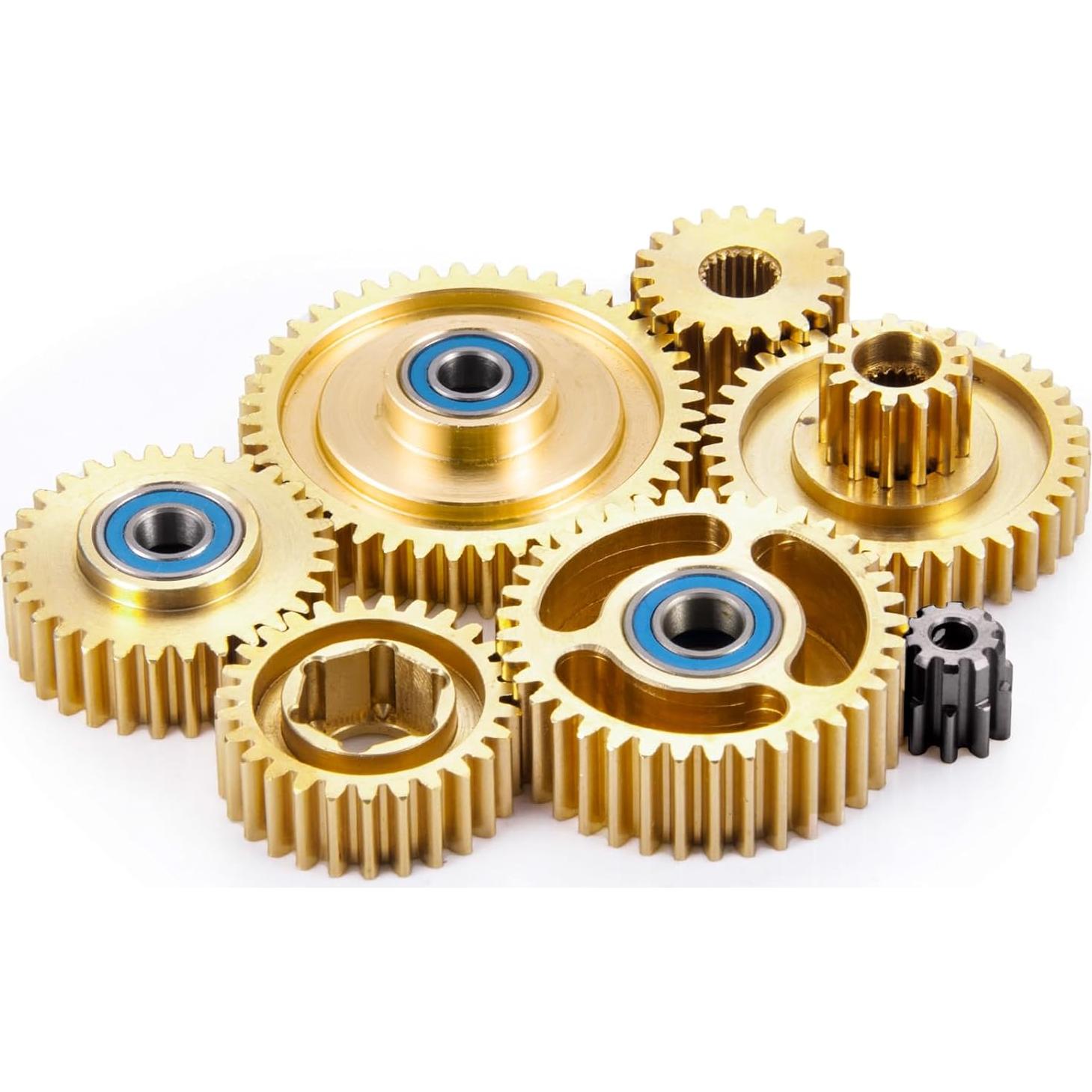 Juego de Engranajes de Motor de Latón 7 Piezas para RC Tamiya 1/14