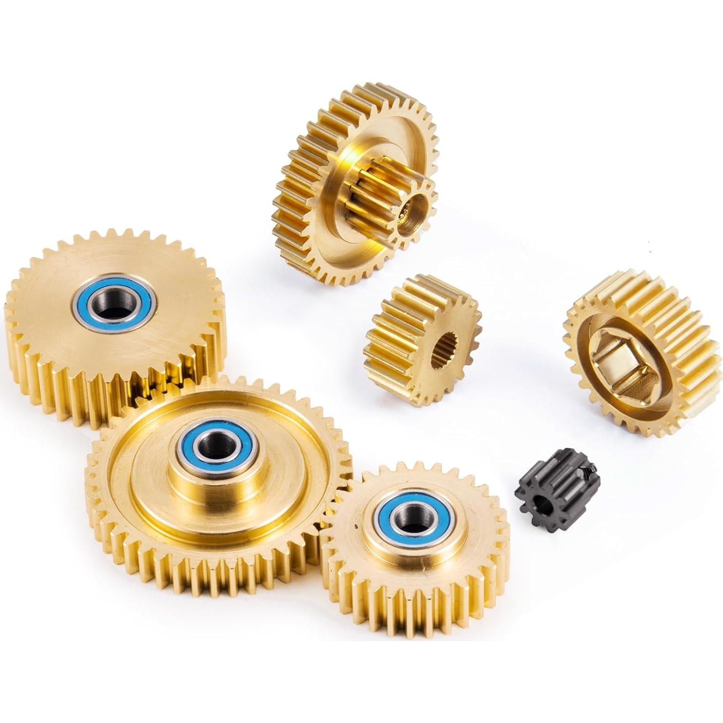 Juego de Engranajes de Motor de Latón 7 Piezas para RC Tamiya 1/14