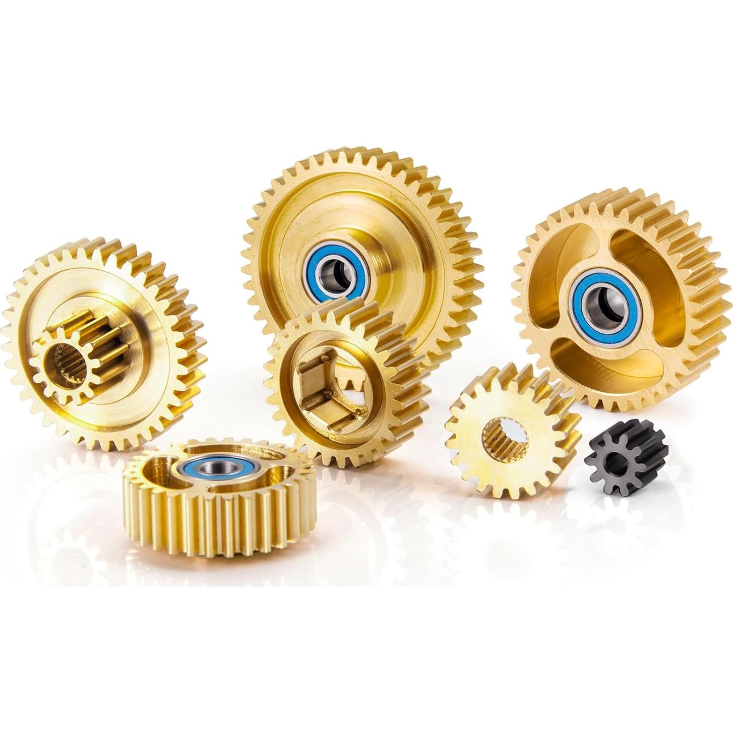 Juego de Engranajes de Motor de Latón 7 Piezas para RC Tamiya 1/14