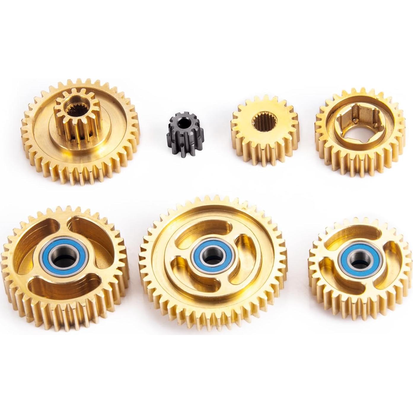 Juego de Engranajes de Motor de Latón 7 Piezas para RC Tamiya 1/14