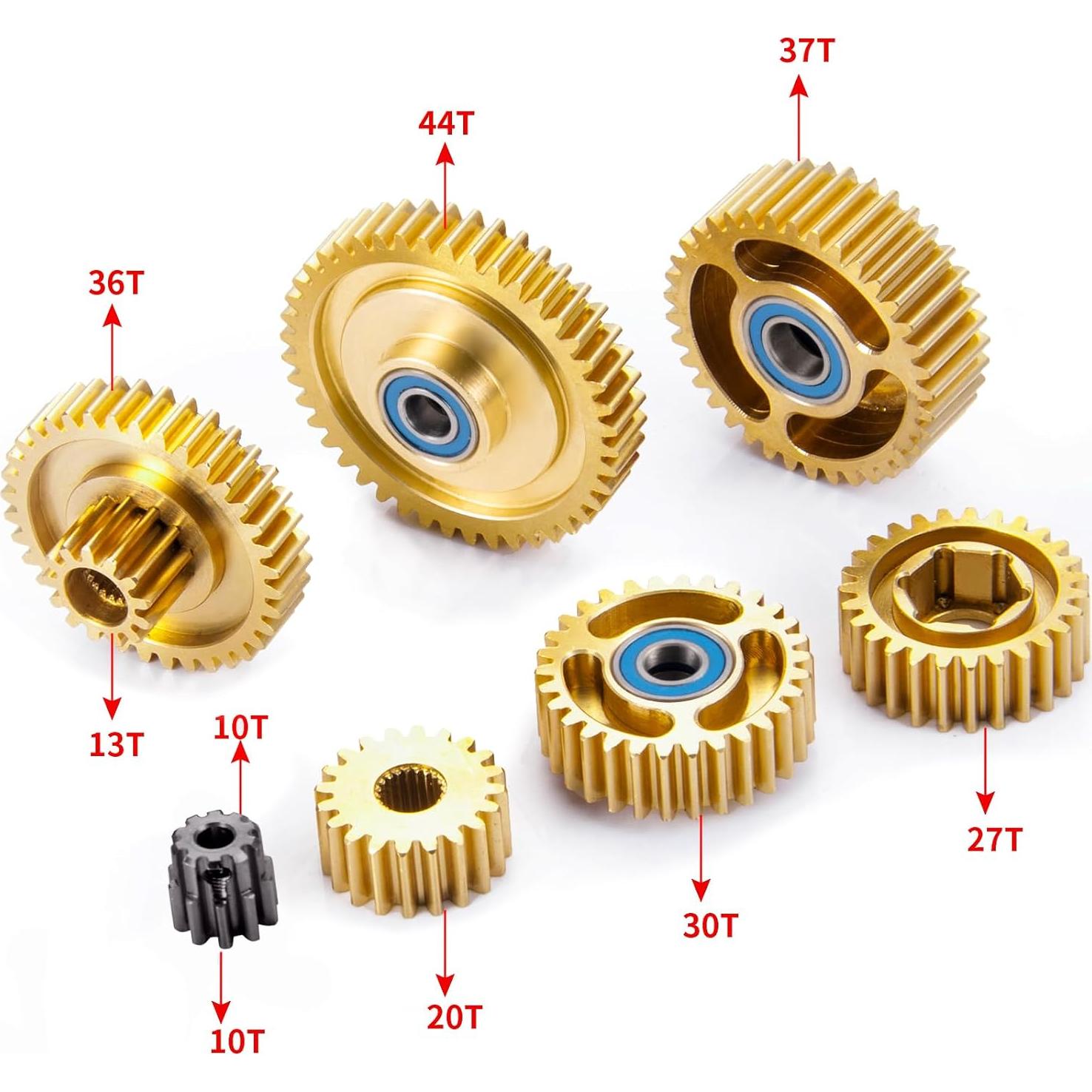 Juego de Engranajes de Motor de Latón 7 Piezas para RC Tamiya 1/14