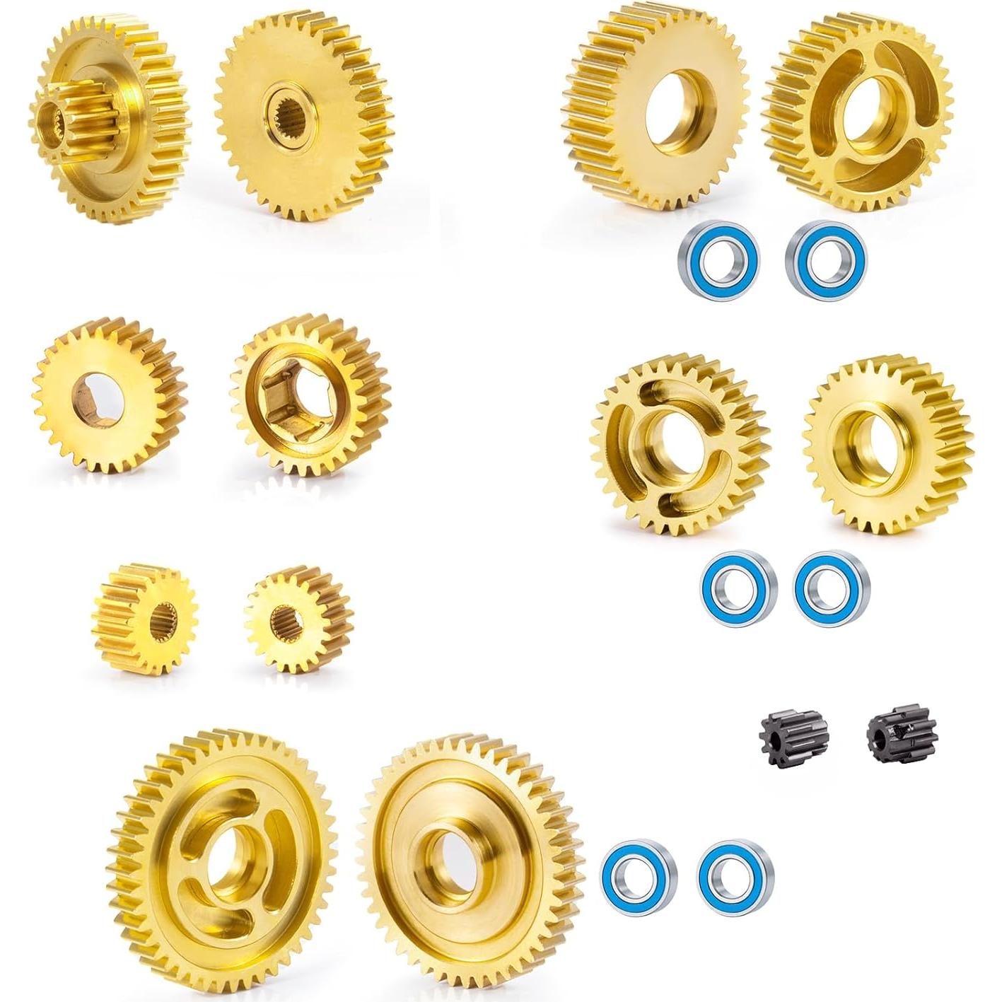 Juego de Engranajes de Motor de Latón 7 Piezas para RC Tamiya 1/14