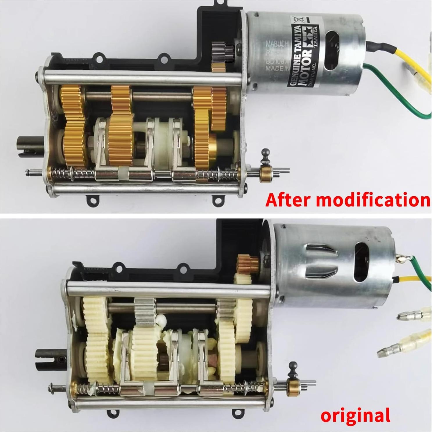 Juego de Engranajes de Motor de Latón 7 Piezas para RC Tamiya 1/14