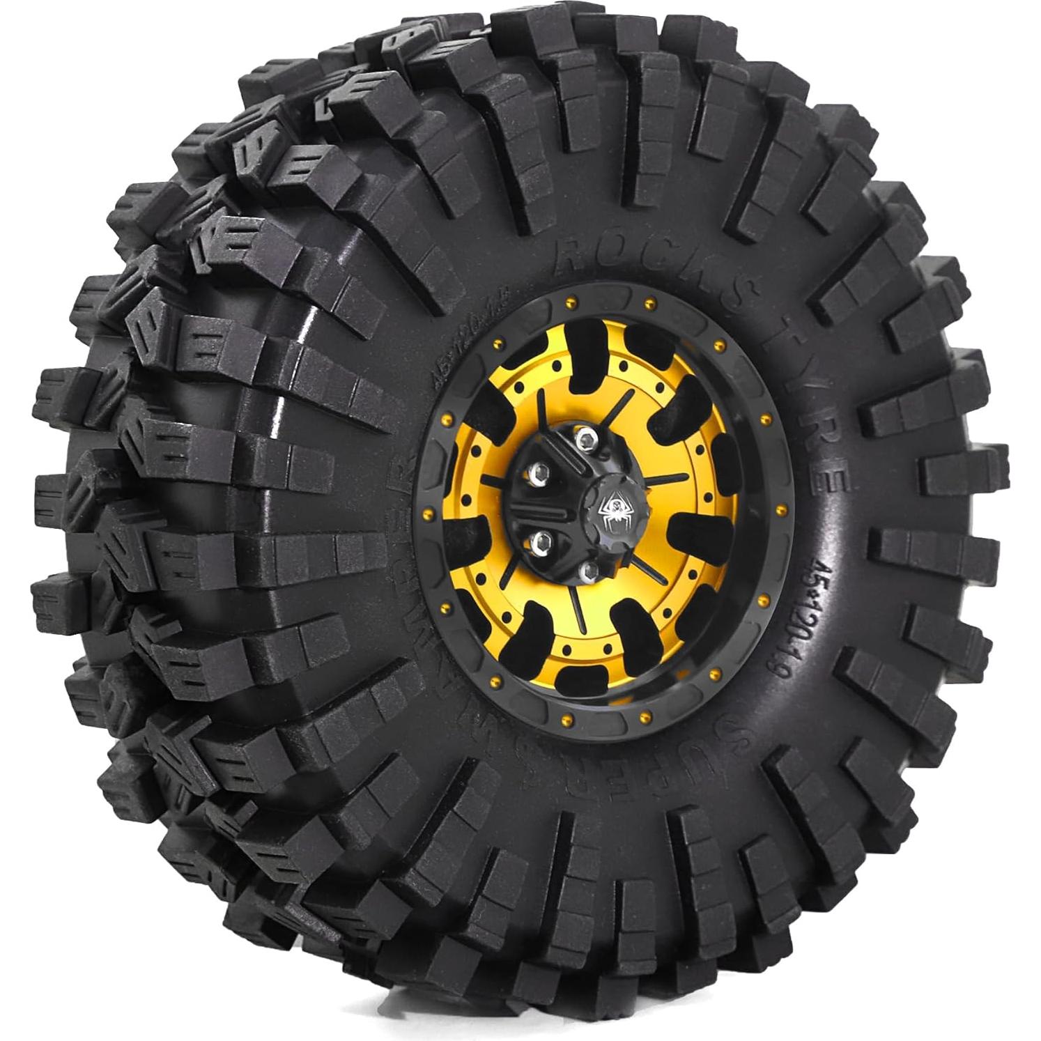 Ruedas y Neumáticos Beadlock 1.9 REDSPIDER Oro para RC 1/10