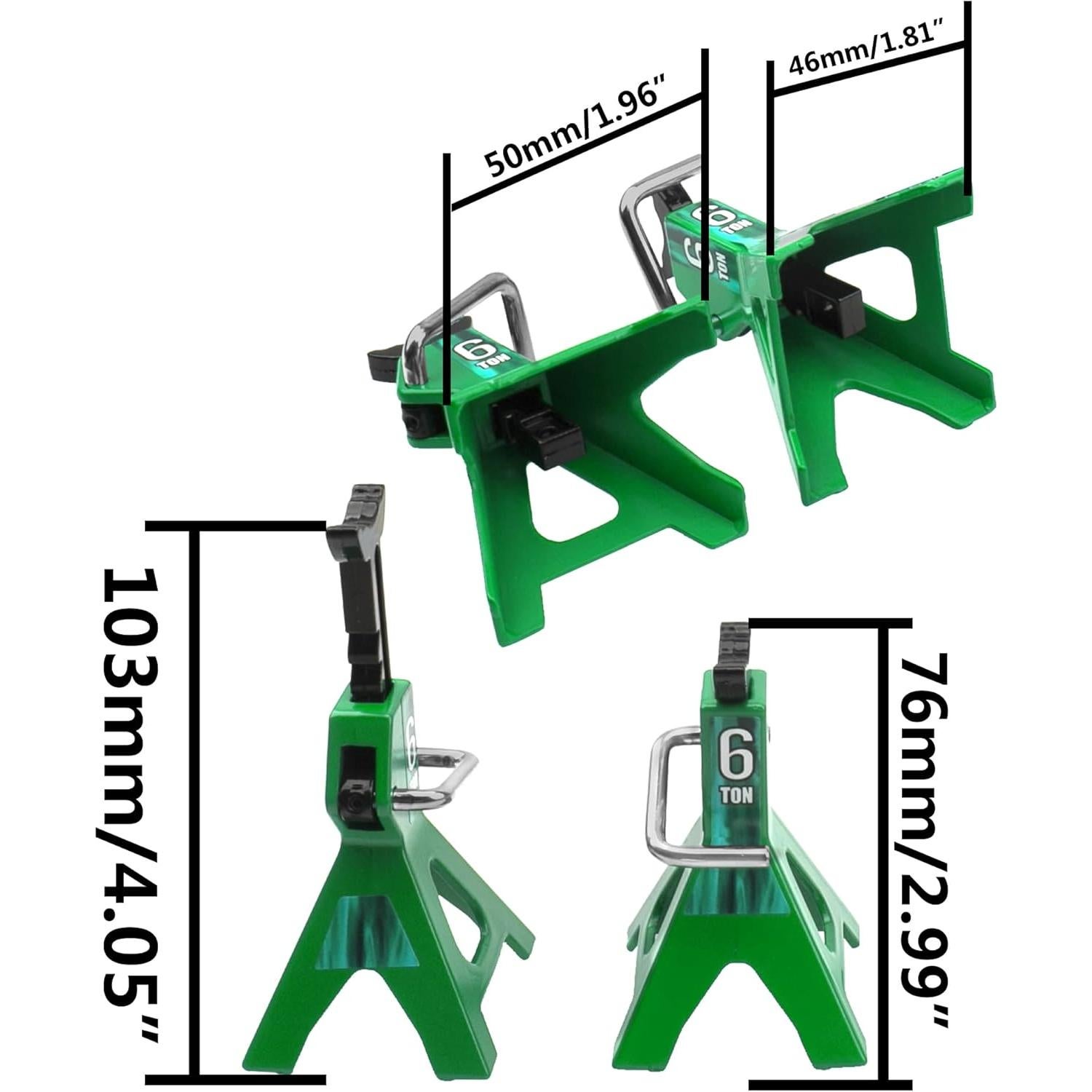 4 Soportes de Juguete RC Vgoohobby Metal Simulación Verde