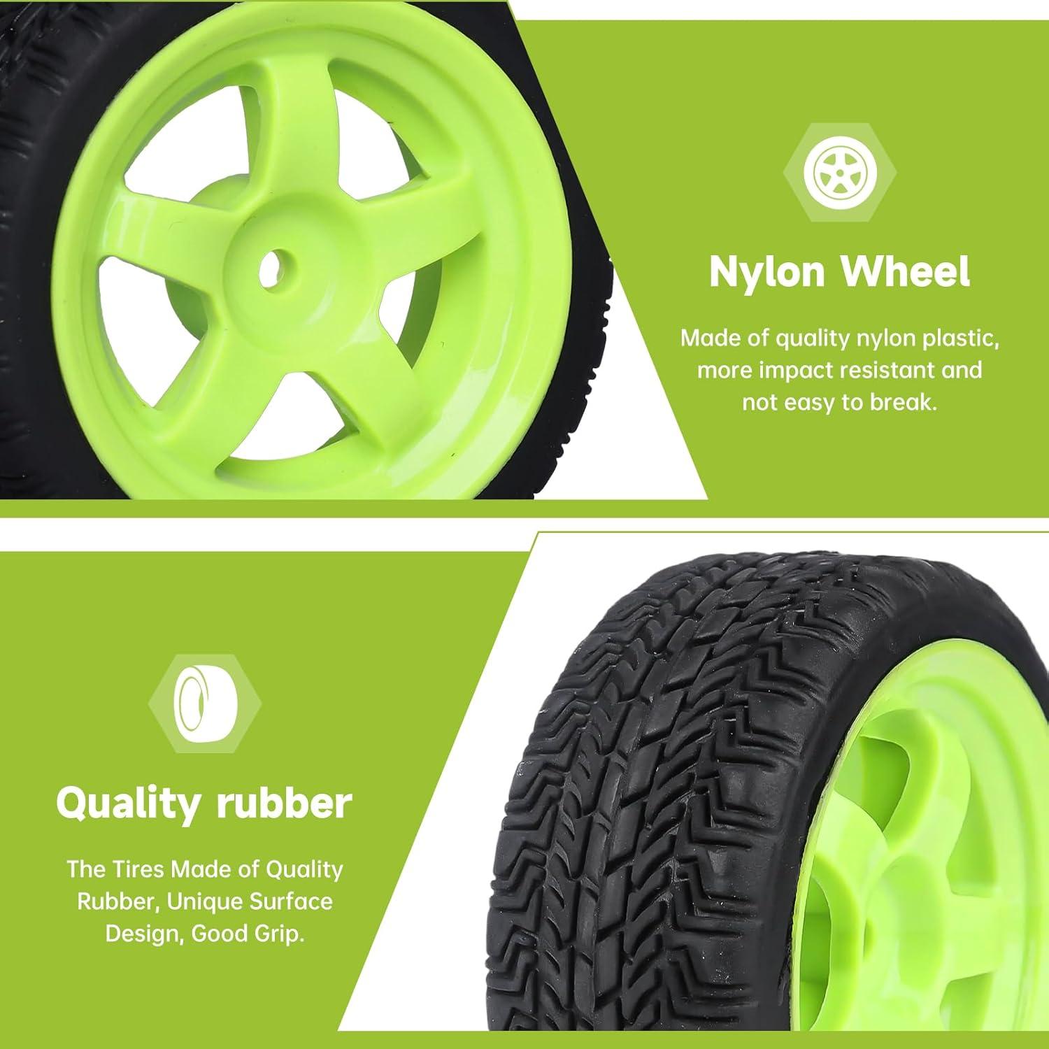 Ruedas RC 1/10 Hobbyfire 12mm Hex 66mm Neumáticos Goma