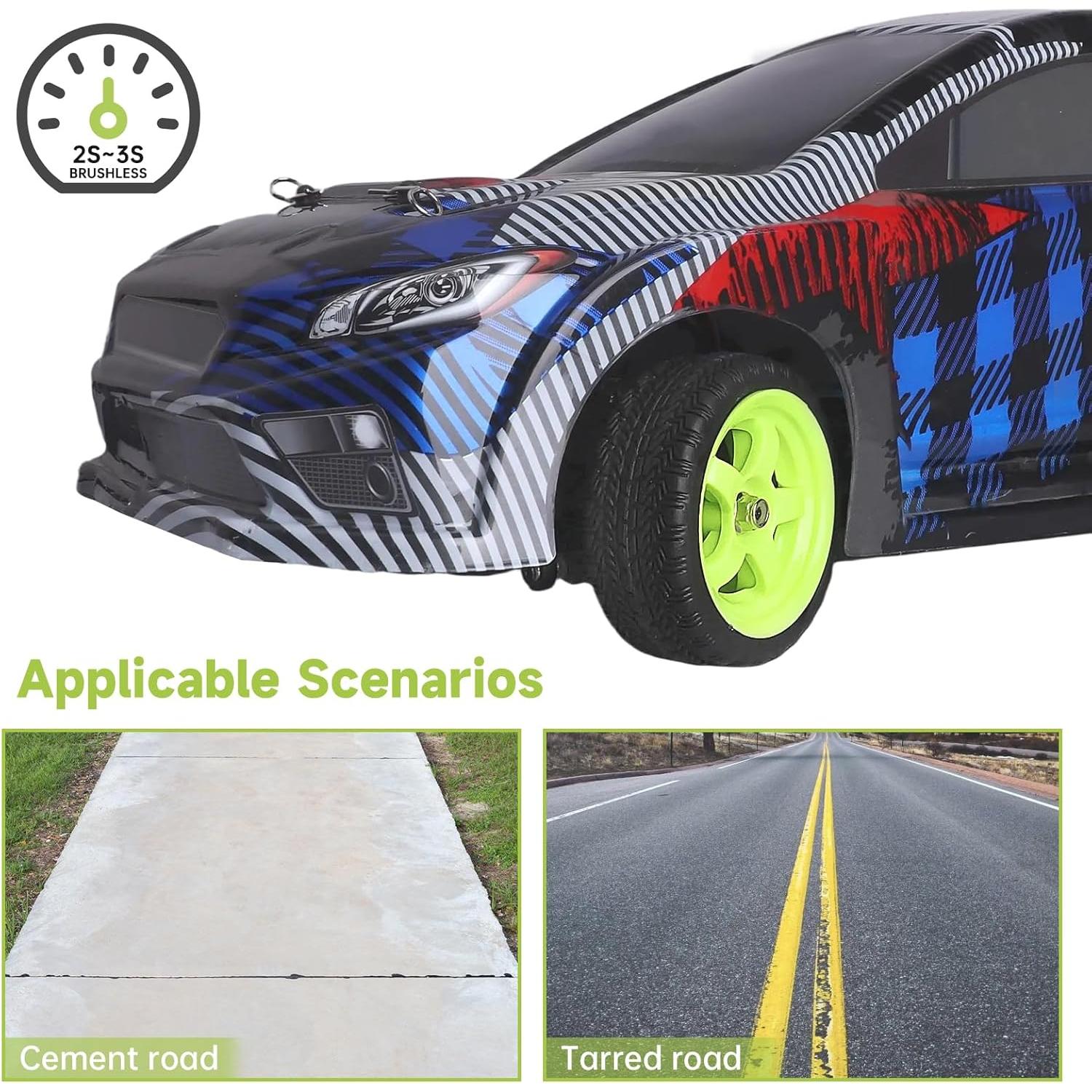 Ruedas RC 1/10 Hobbyfire 12mm Hex 66mm Neumáticos Goma