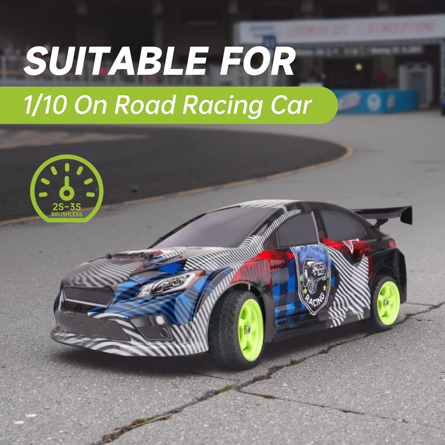 Ruedas RC 1/10 Hobbyfire 12mm Hex 66mm Neumáticos Goma