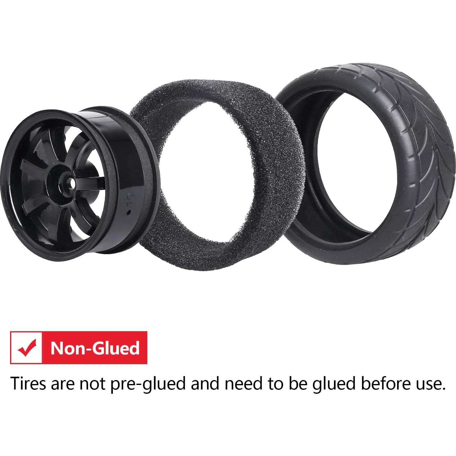 Neumáticos de Caucho Hobbypark 1/10 4 Piezas 26mm 65mm