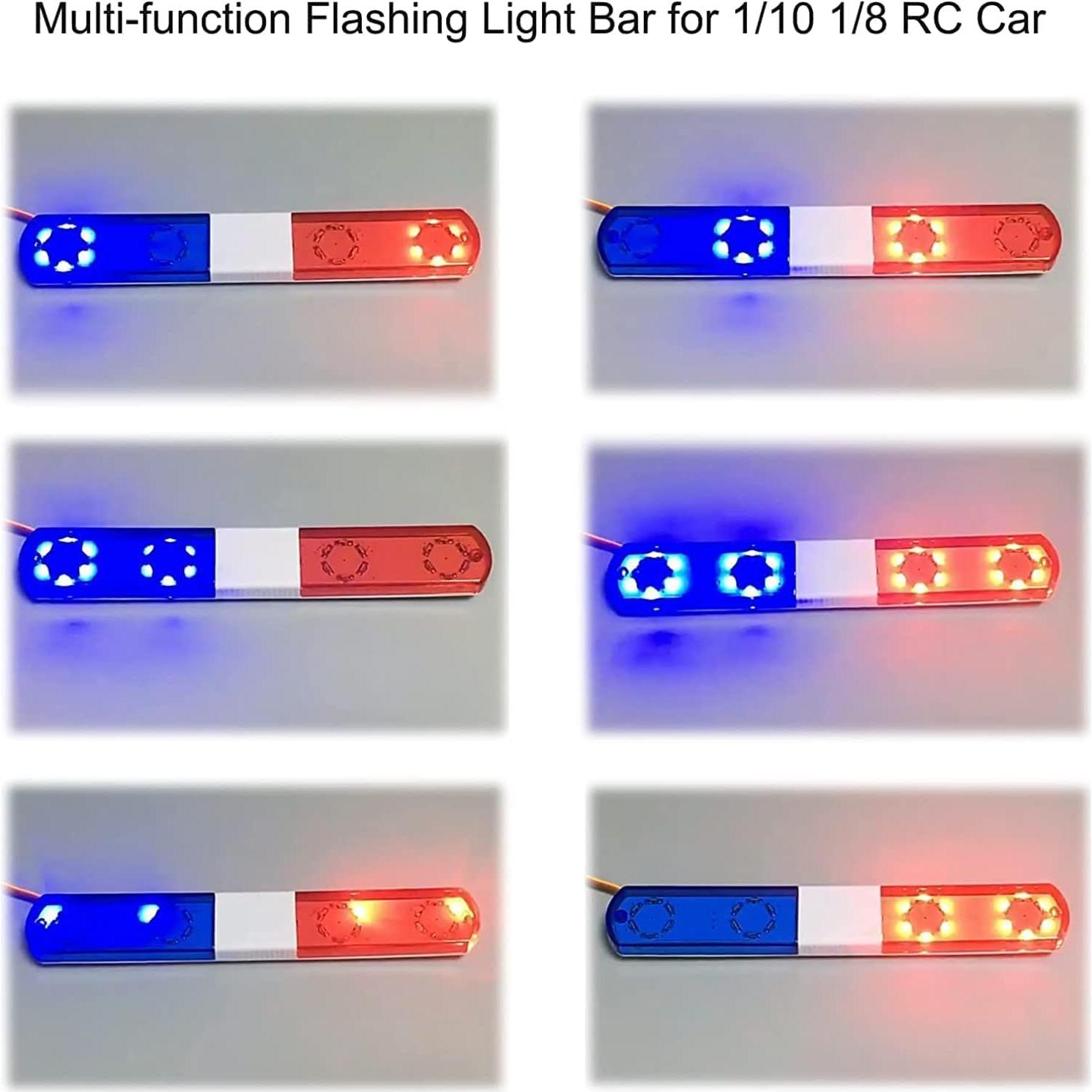 Luz LED de Alarma para Coche RC WONFAST 115mm Rojo/Azul