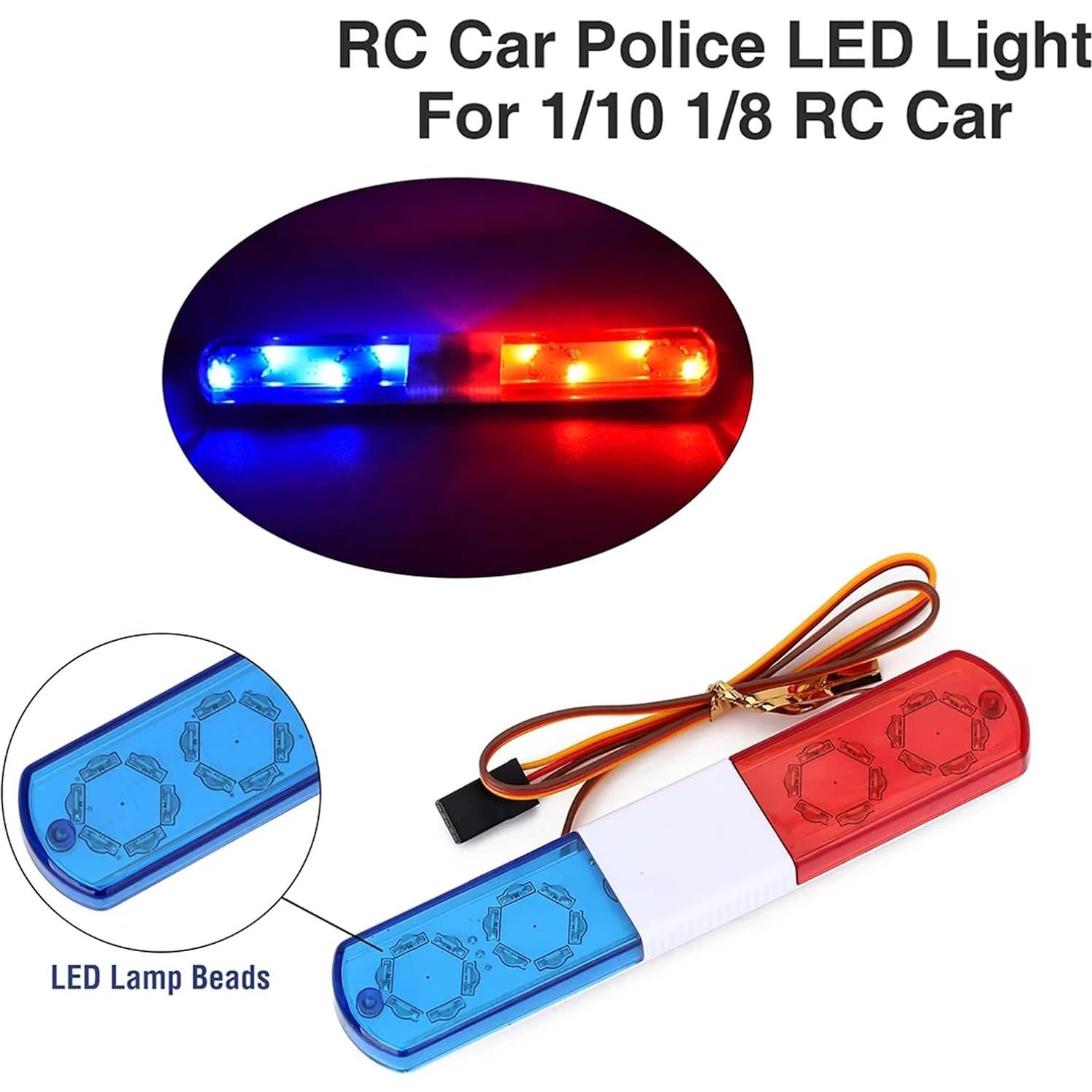 Luz LED de Alarma para Coche RC WONFAST 115mm Rojo/Azul