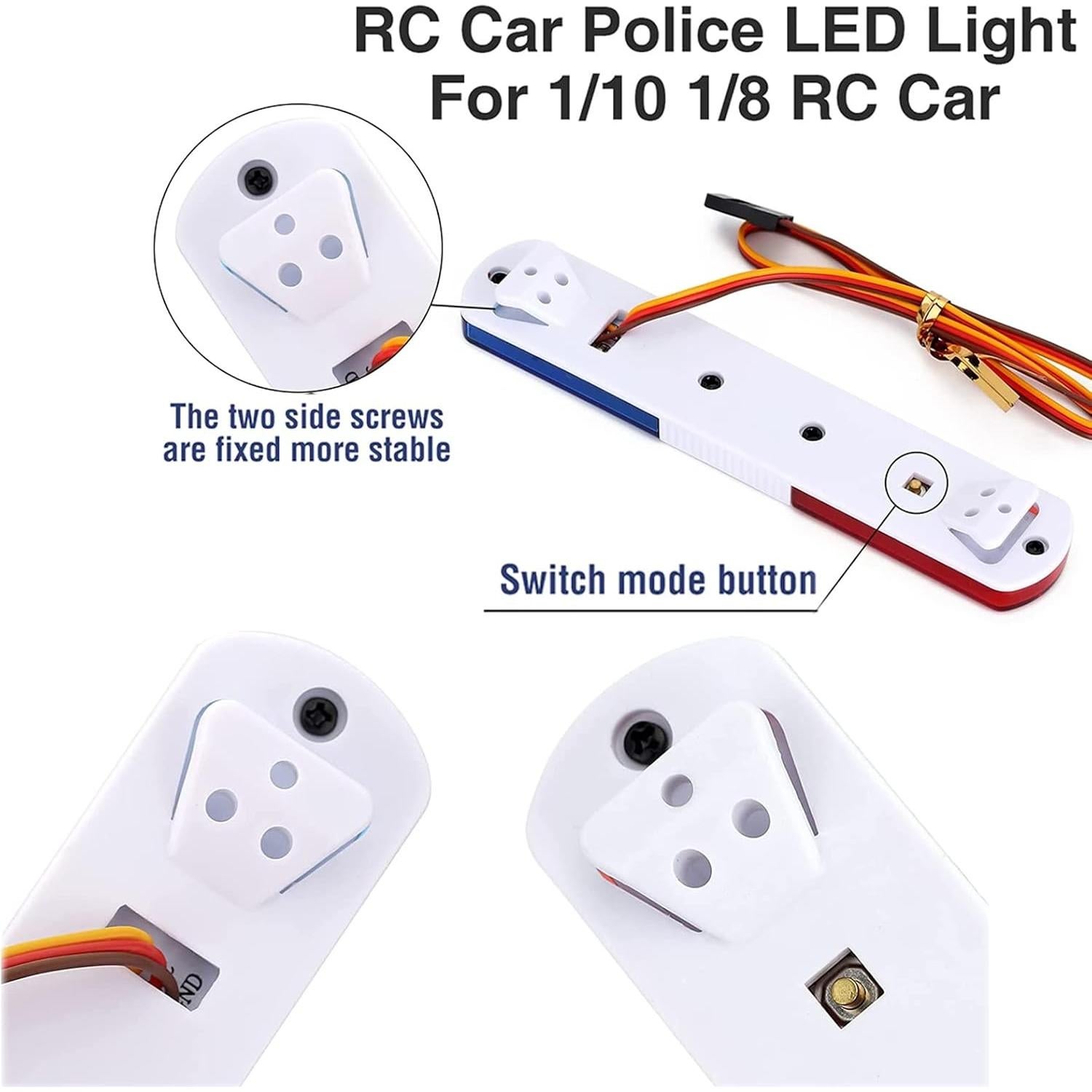 Luz LED de Alarma para Coche RC WONFAST 115mm Rojo/Azul