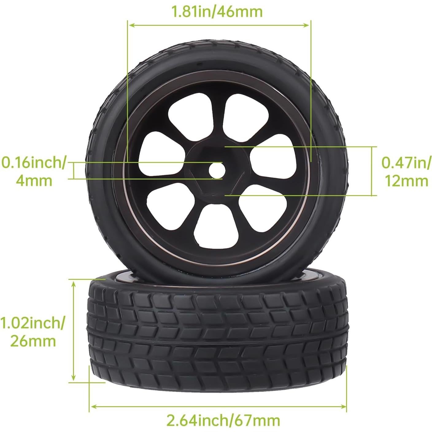 Llantas de Coche de Carreras 1/10 Hobbyfire Aluminio 67mm