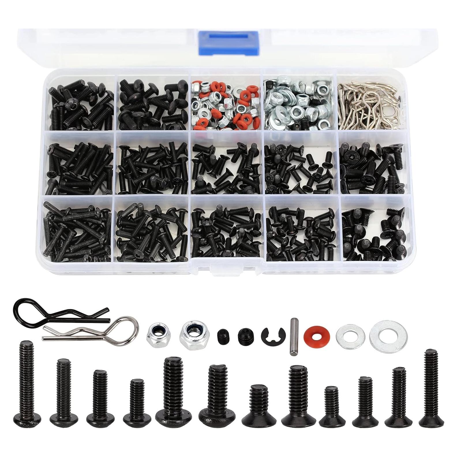 Kit de Tornillos RC INJORA 600PCS M3 M4 con Estuche