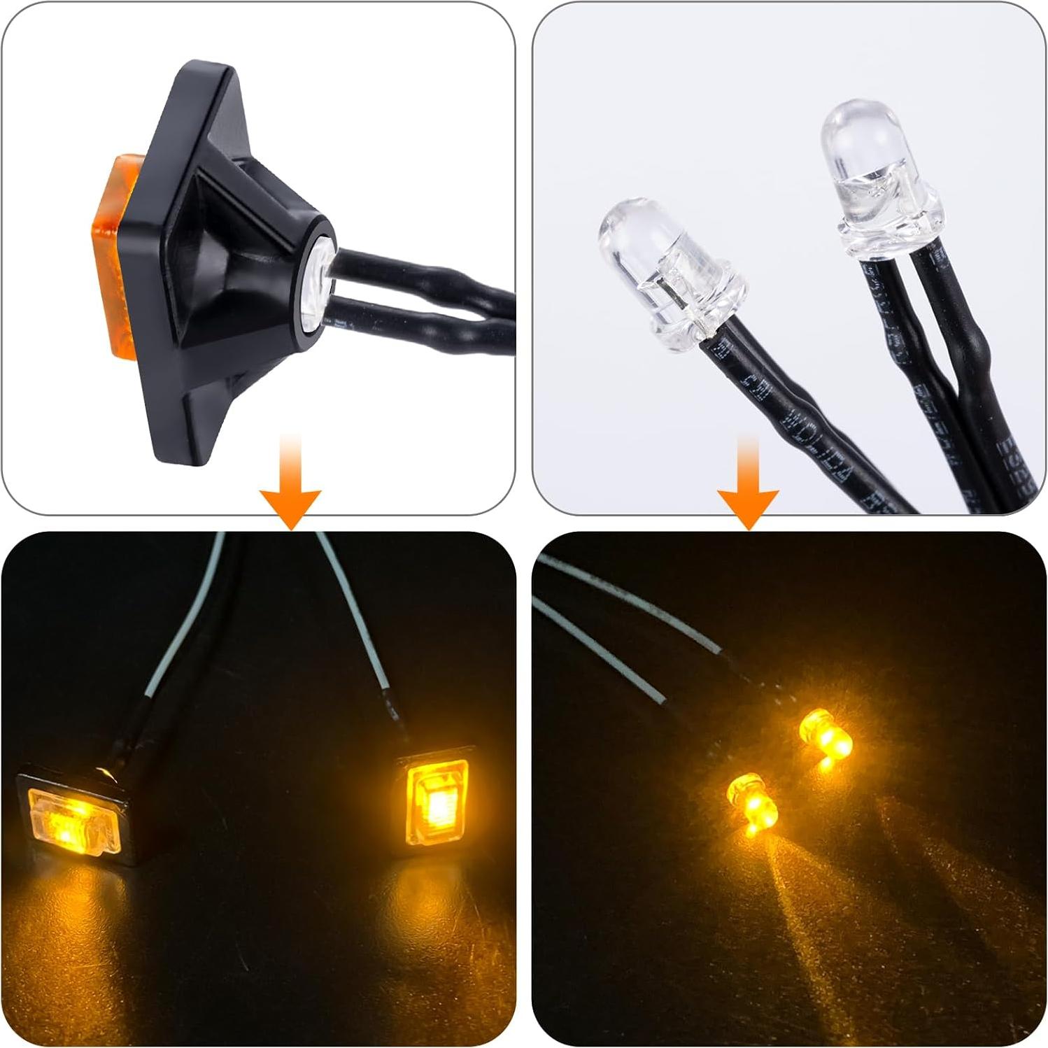 Luces LED AXSPEED para Faldones Laterales RC Tamiya 1/14 Amarillo