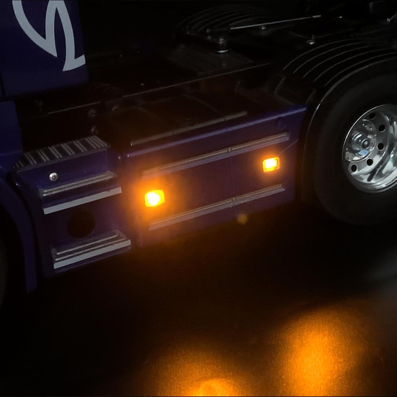 Luces LED AXSPEED para Faldones Laterales RC Tamiya 1/14 Amarillo