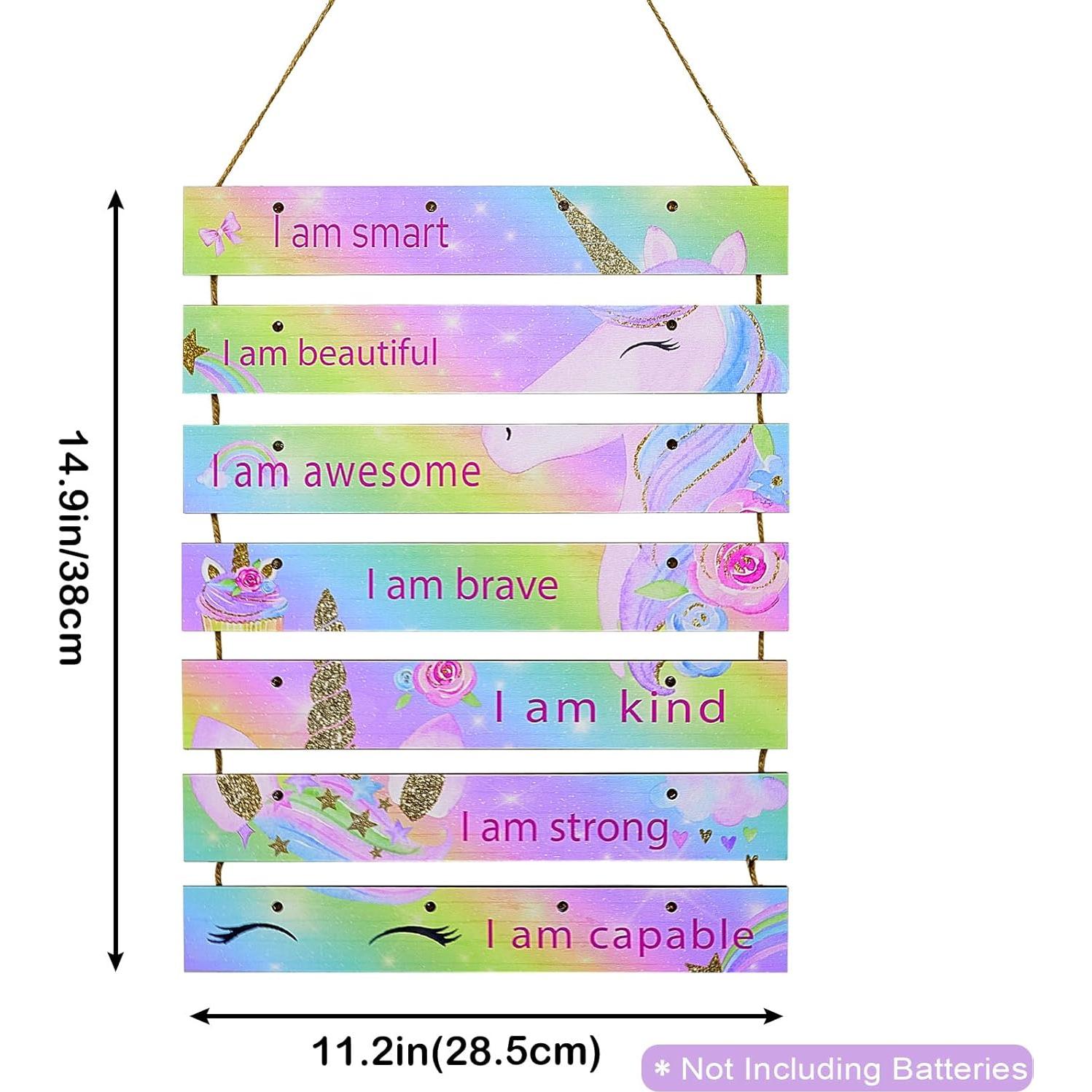 Decoración de habitación FIOBEE Unicornio Arcoíris con LED