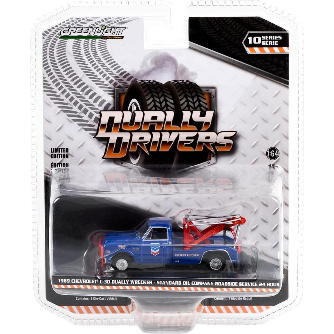 Coche Diecast 1969 Chevy C-30 Dually Wrecker Greenlight 1:64