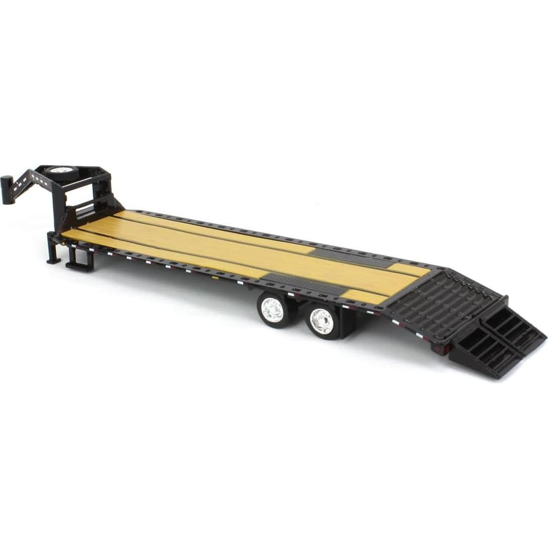 Remolque Gooseneck 1:64 Greenlight 30390 Negro con Rayas Rojas y Blancas