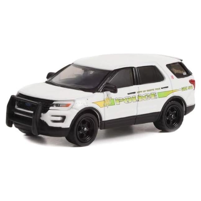 Coche de Diecast 2017 Ford Police Interceptor Utility Blanco - Greenlight 43000C 1/64
