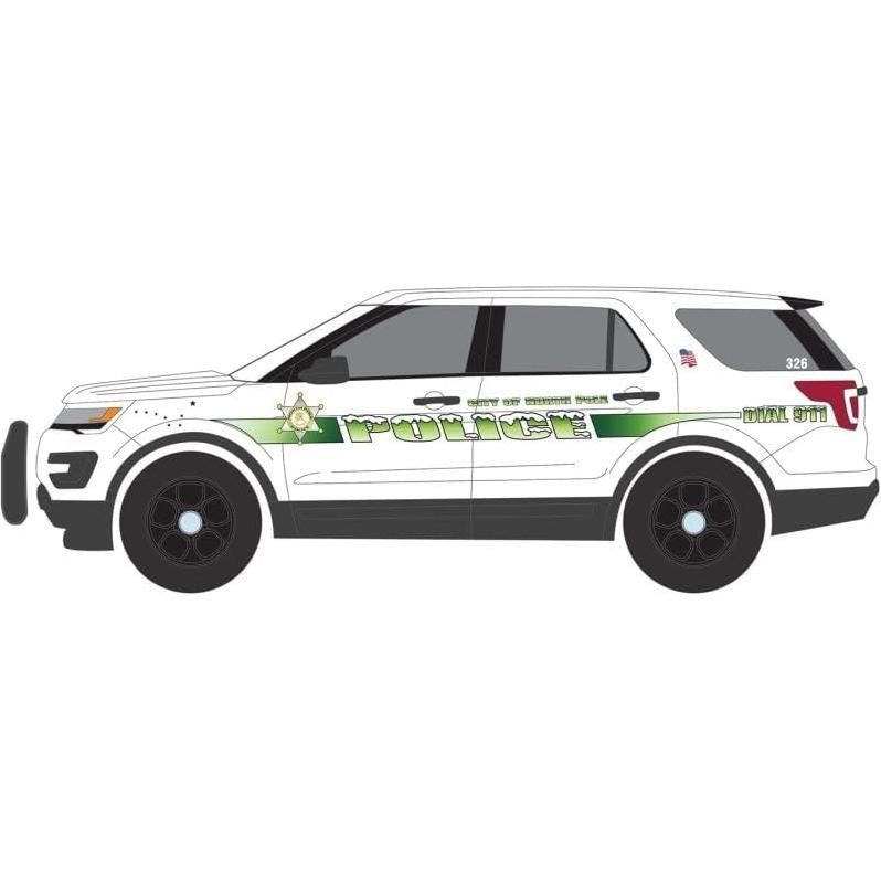 Coche de Diecast 2017 Ford Police Interceptor Utility Blanco - Greenlight 43000C 1/64