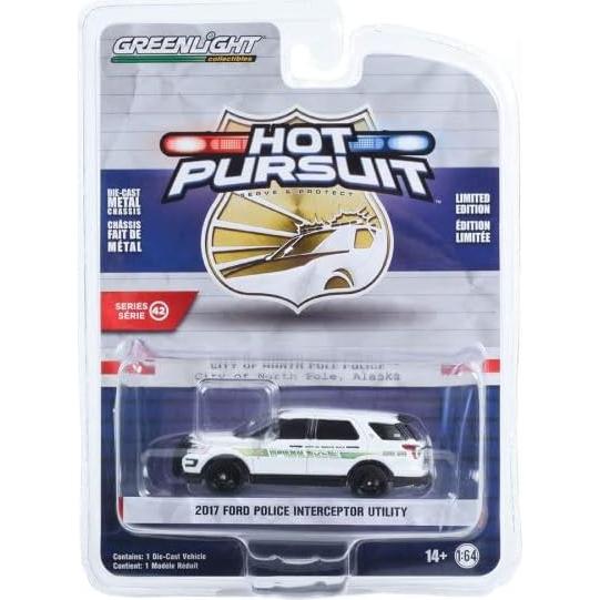 Coche de Diecast 2017 Ford Police Interceptor Utility Blanco - Greenlight 43000C 1/64