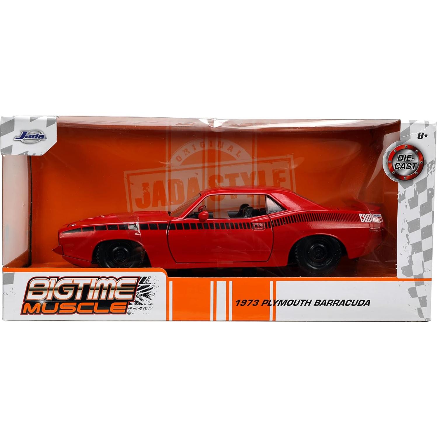 Coche de metal 1:24 Jada Toys Plymouth Barracuda 1973 rojo/negro