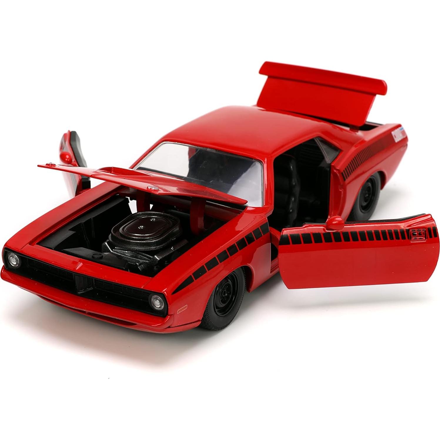 Coche de metal 1:24 Jada Toys Plymouth Barracuda 1973 rojo/negro