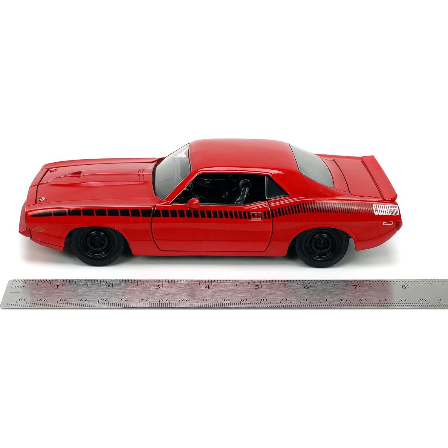 Coche de metal 1:24 Jada Toys Plymouth Barracuda 1973 rojo/negro