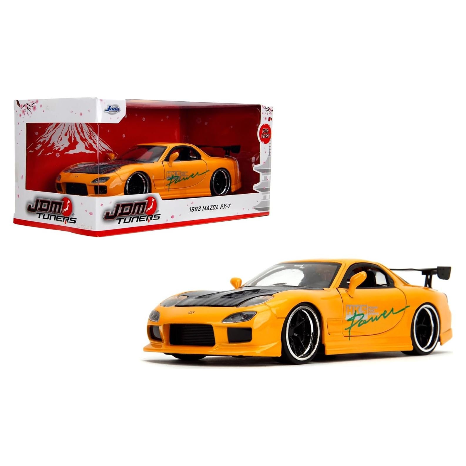 Jada Toys Mazda RX-7 1993 Die-Cast 1:24 Amarillo Naranja