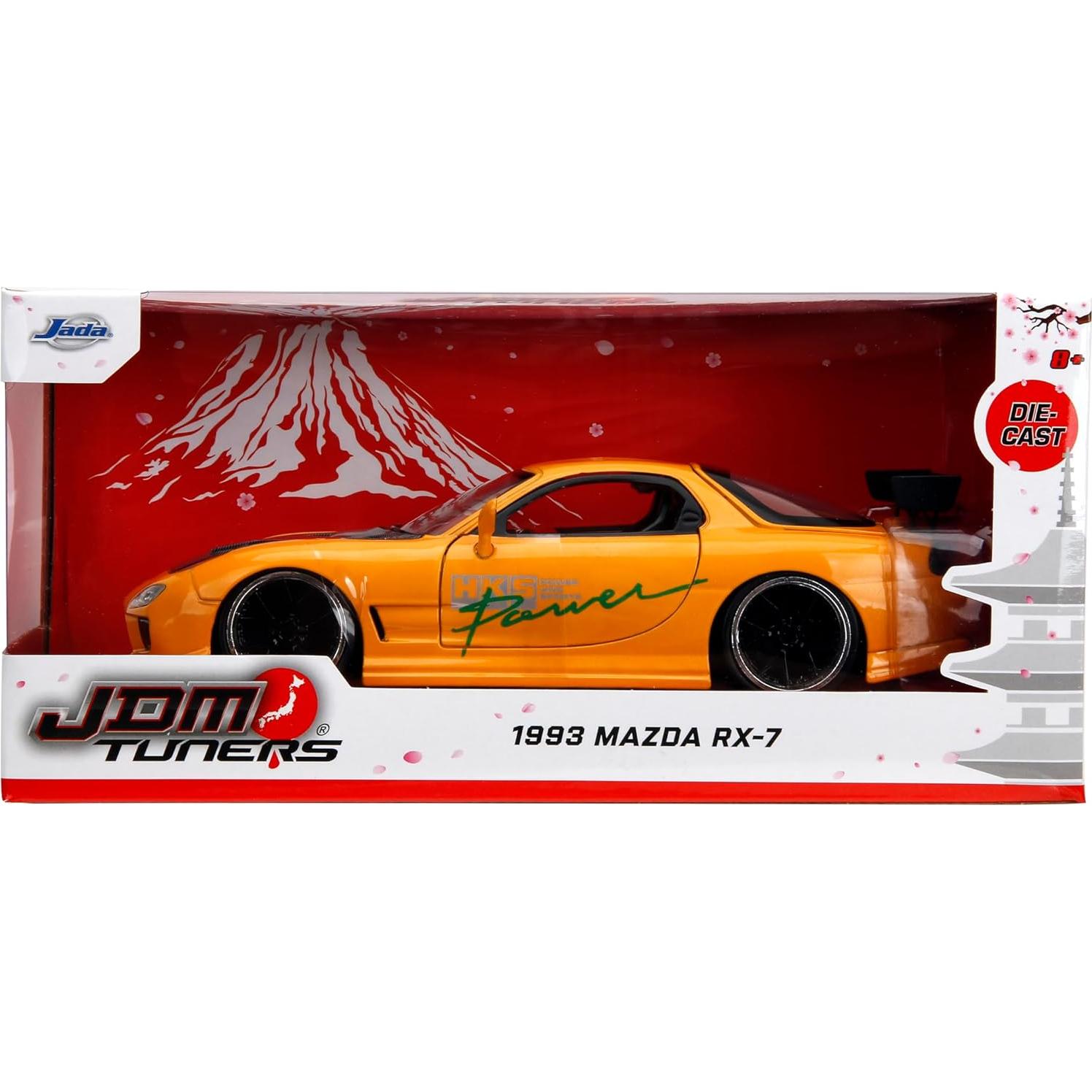 Jada Toys Mazda RX-7 1993 Die-Cast 1:24 Amarillo Naranja