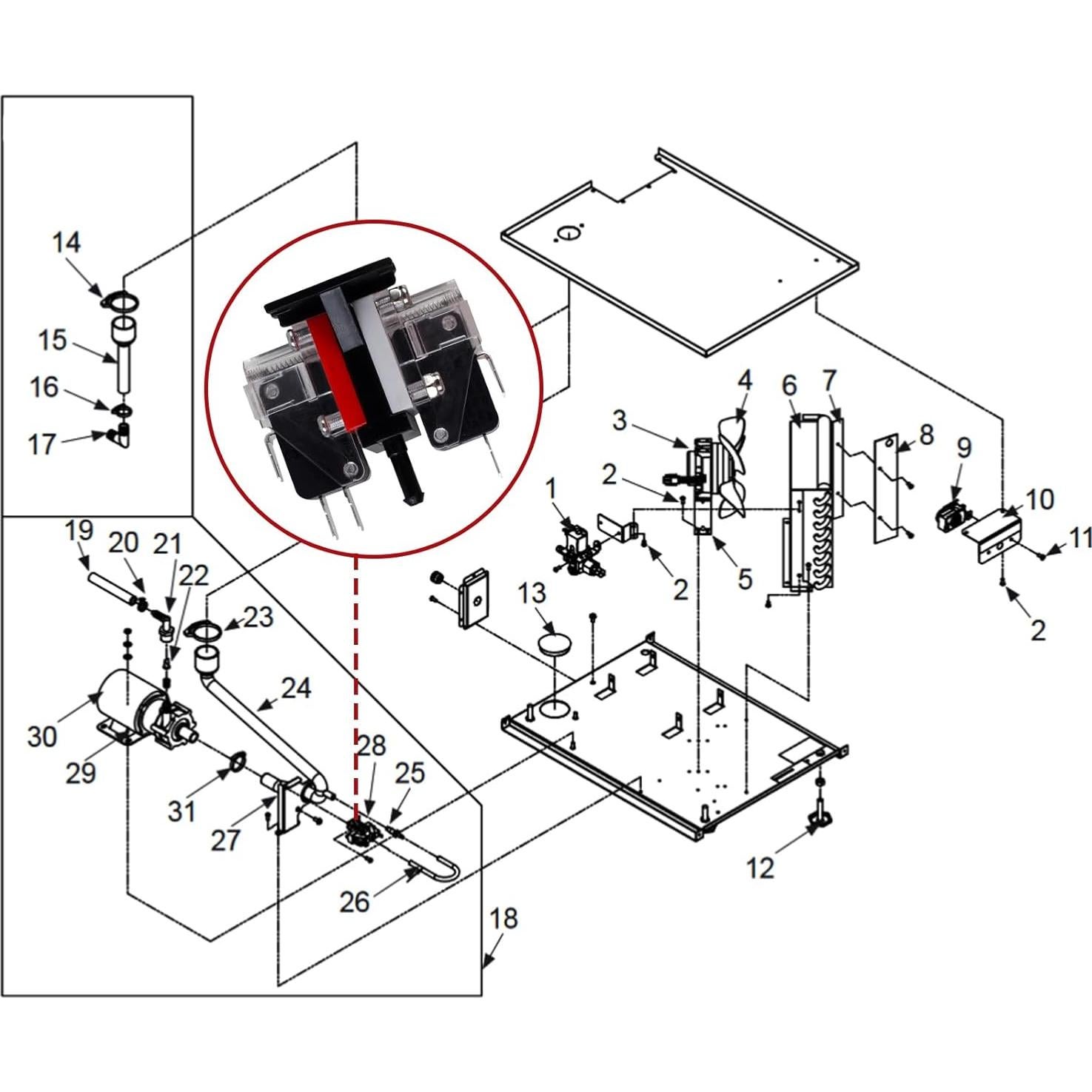 Interruptor de Presión GUO SHUY 11-0504-01 para Máquina de Hielo
