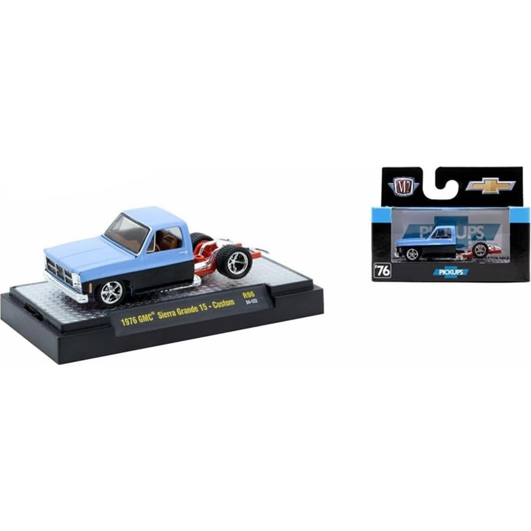 M2 Machines 1:64 Escala Pickup Personalizado 1976 Sierra Grande Azul