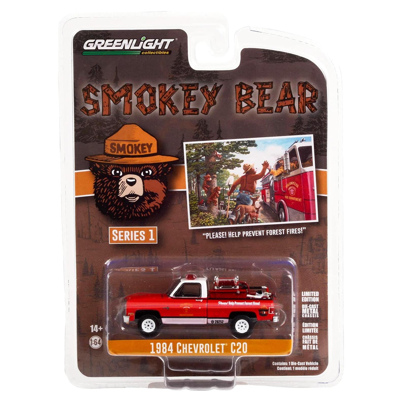 Modelo Diecast 1984 Chevy C20 Pickup con Equipo de Incendio