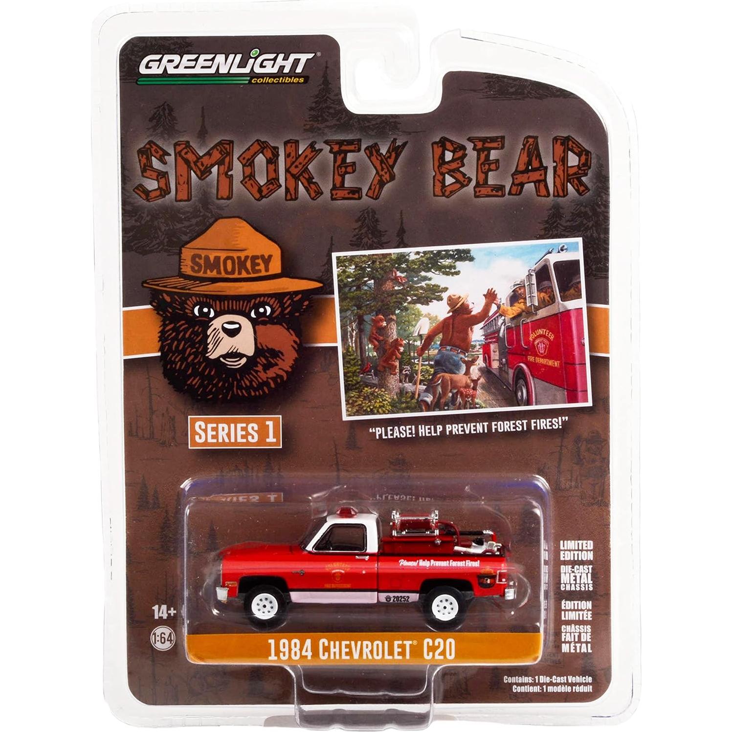 Modelo Diecast 1984 Chevy C20 Pickup con Equipo de Incendio