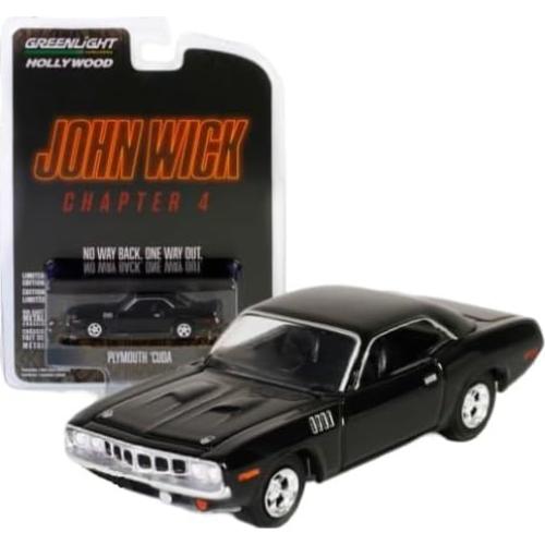 Modelo Diecast Greenlight 62020-F John Wick Plymouth 'Cuda 1/64