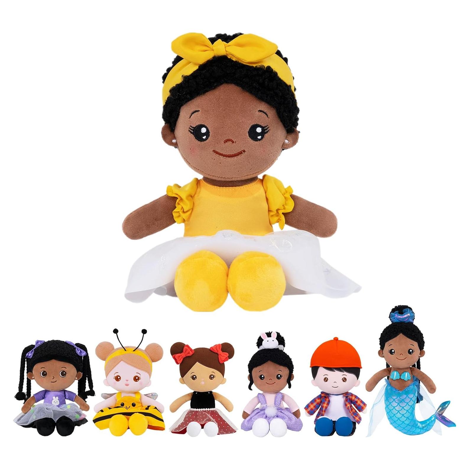 Muñeca de Trapo OUOZZZ Afroamericana 25 cm Suave