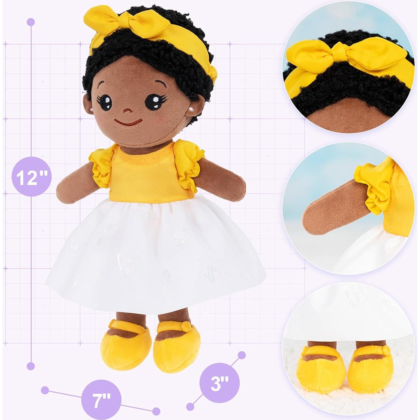 Muñeca de Trapo OUOZZZ Afroamericana 25 cm Suave
