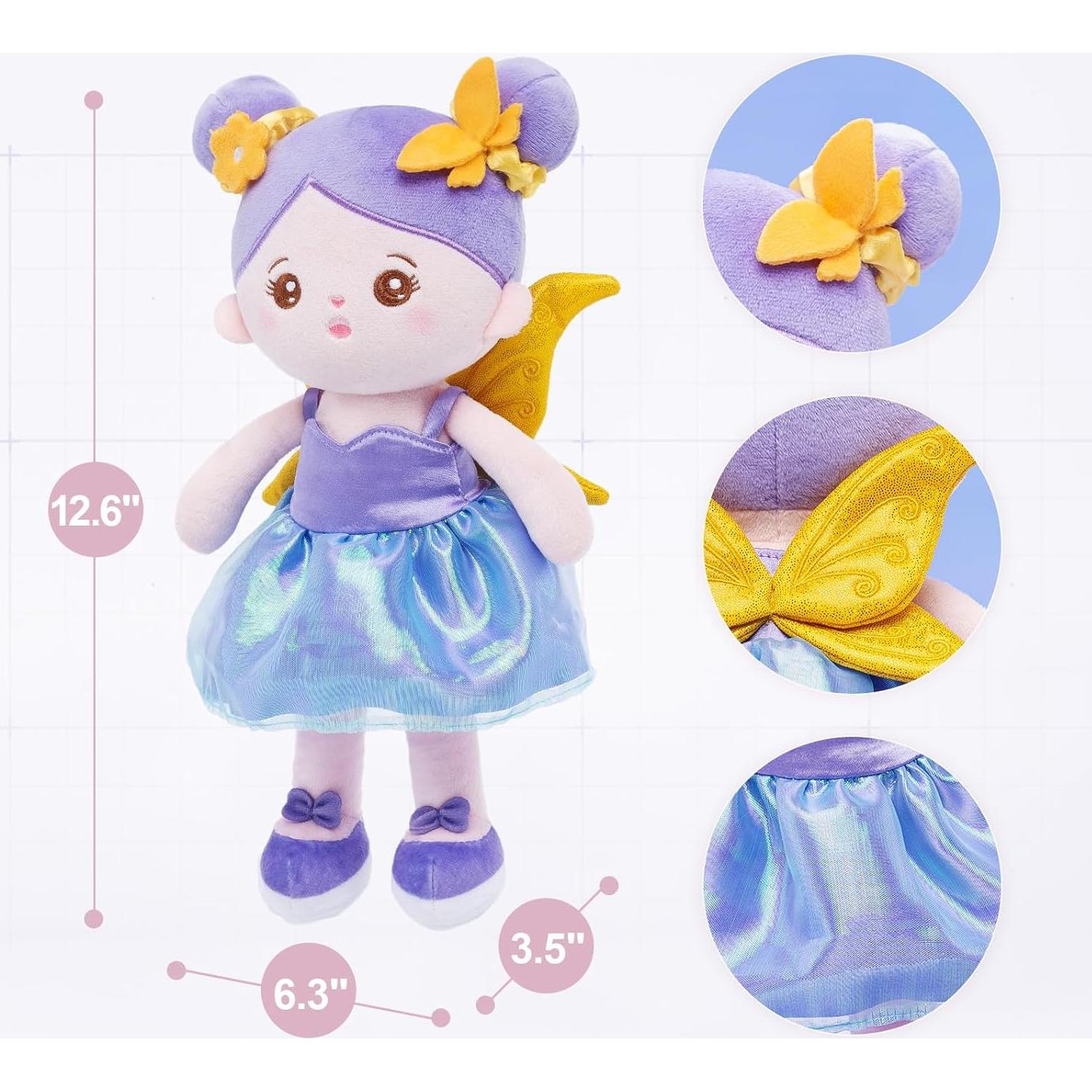 Muñeca Suave OUOZZZ Hada Púrpura 38x20x10 cm para Bebés