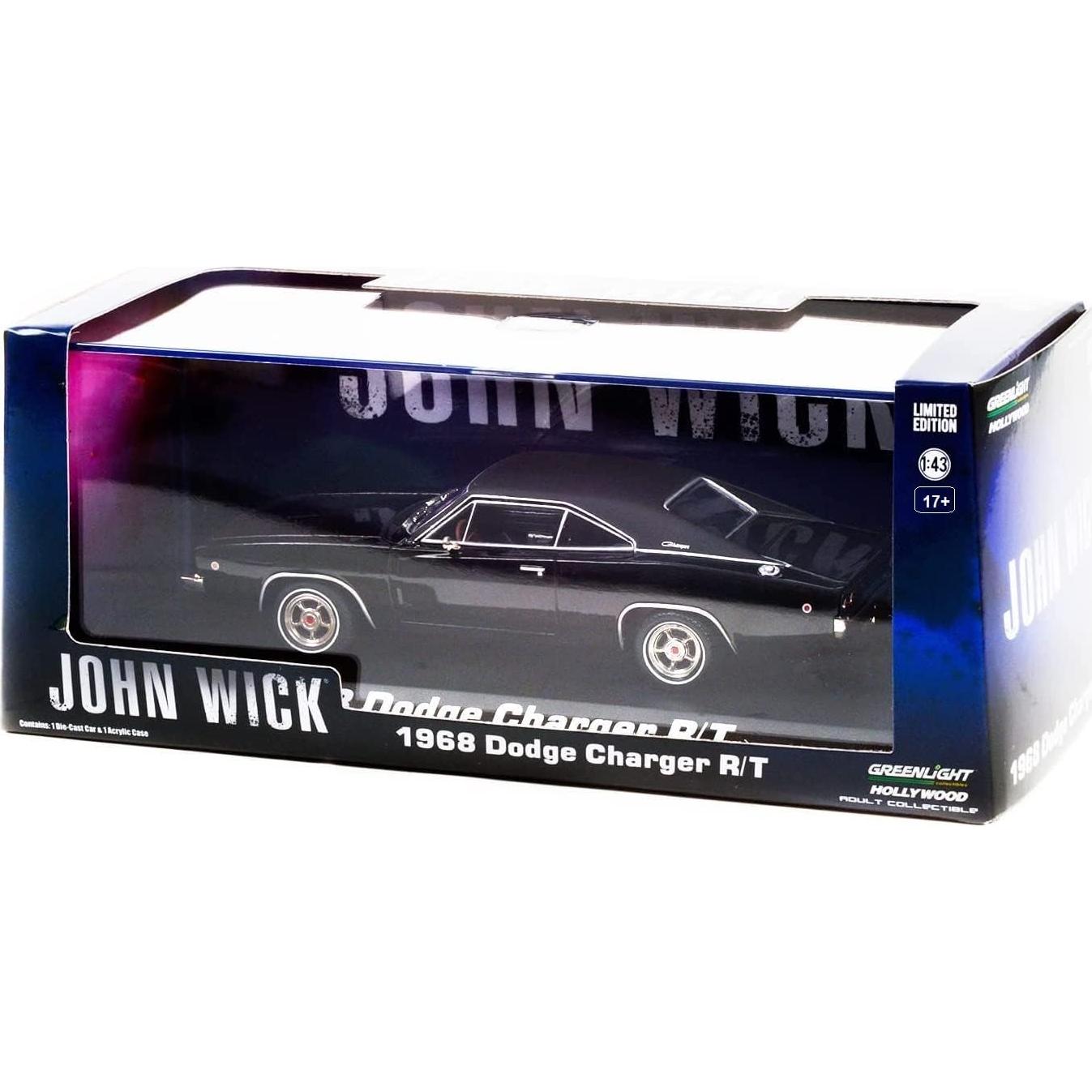 Coche Diecast 1968 Charger R/T Negro Greenlight 1/43
