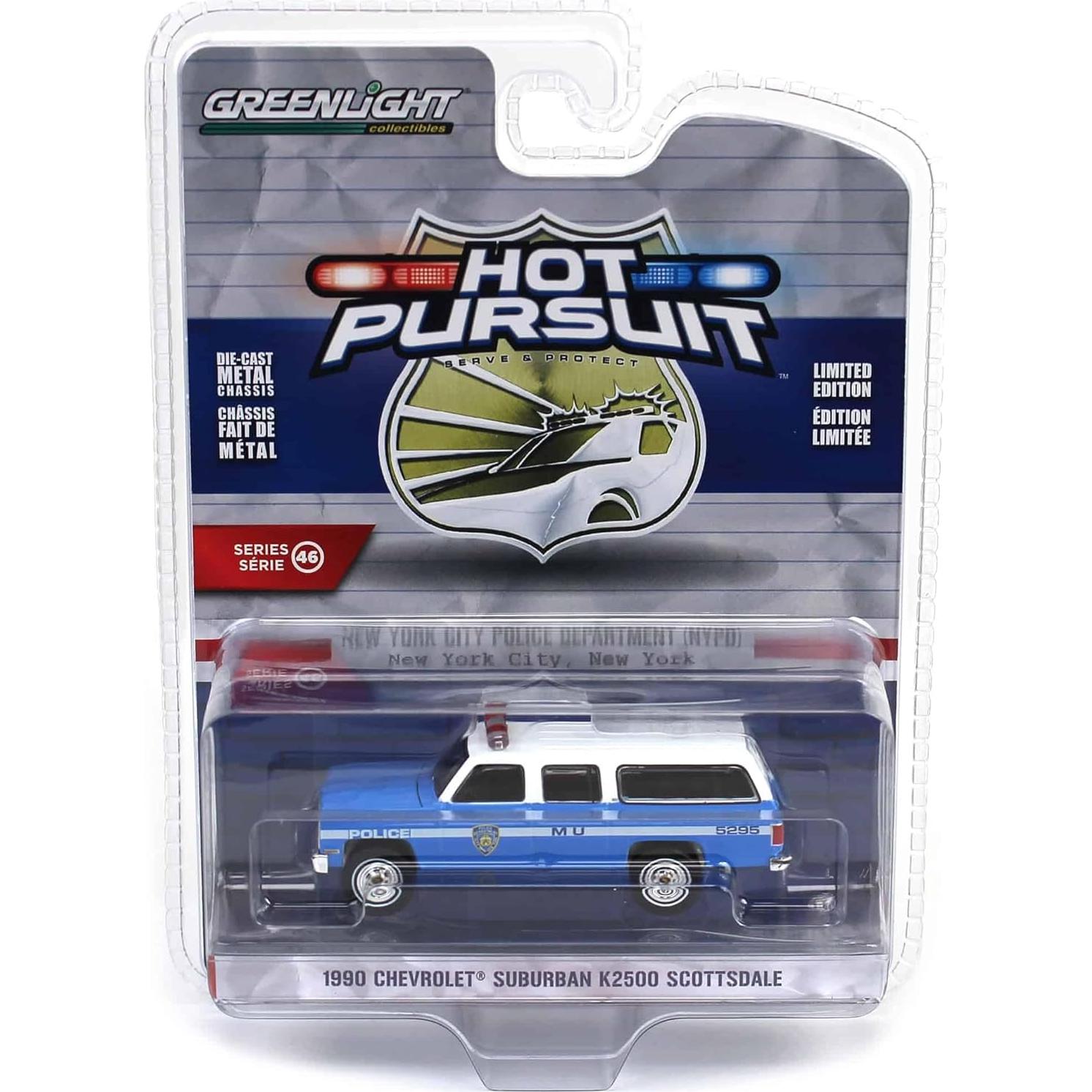 Camión 1/64 Greenlight 1990 Suburban K2500 NYPD