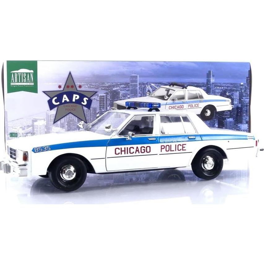 Modelo Diecast 1:18 Chevy Caprice 1989 Policía Chicago