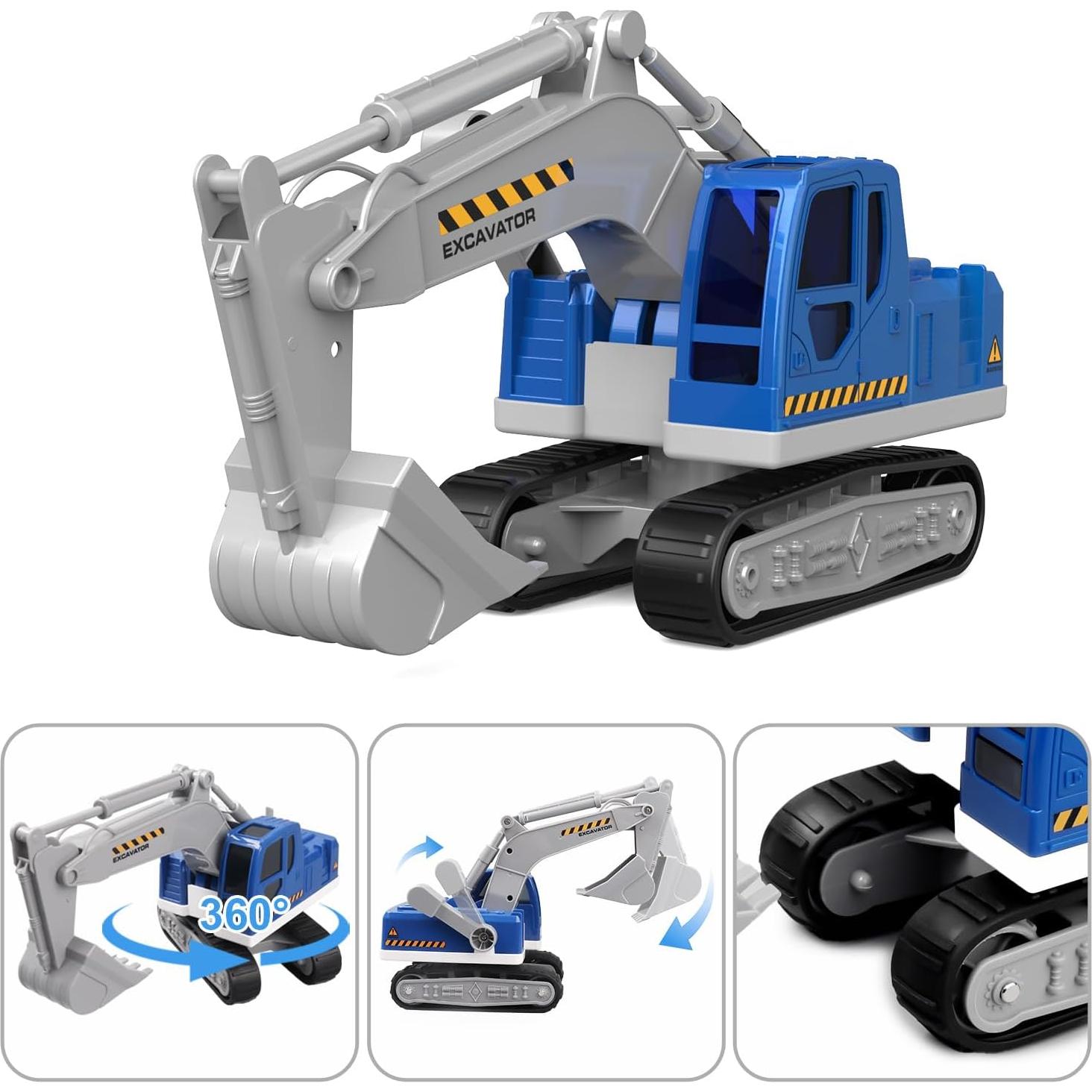 Juguete Camión de Transporte Dowellin con Excavadora y Sonido